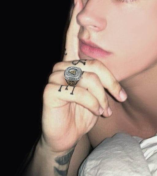 Men's vintage omniscience eye sterling silver ring - MOWTE