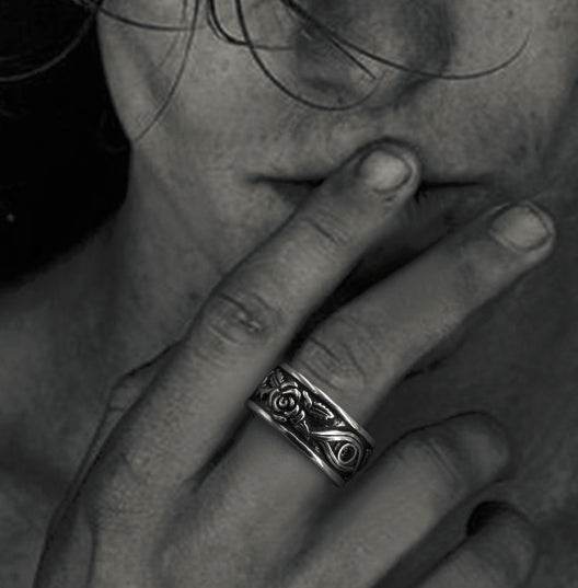Men's vintage god eye sterling silver ring - MOWTE