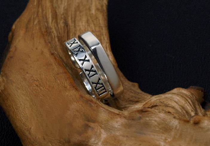 Men's fashion roma star sterling silver ring - MOWTE