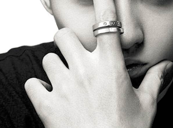 Men's fashion roma star sterling silver ring - MOWTE