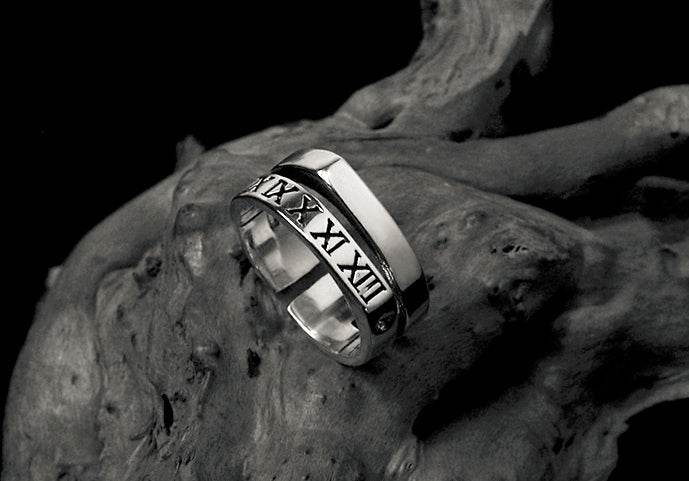 Men's fashion roma star sterling silver ring - MOWTE