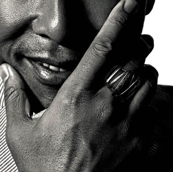 Men's fashion weave sterling silver ring - MOWTE