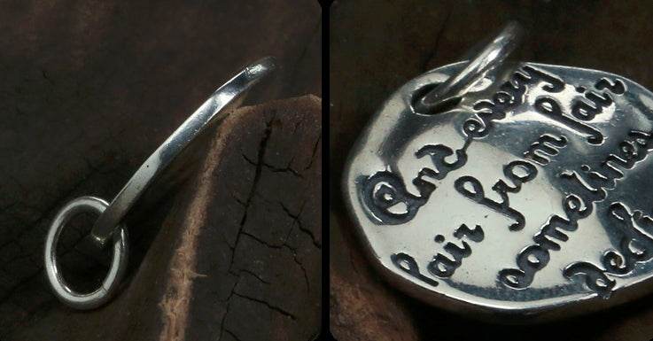 Men's fashion sterling silver love poem inscription pendant necklace - MOWTE