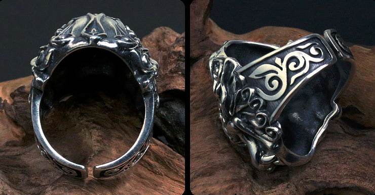 Men's personality lion sterling silver ring - MOWTE