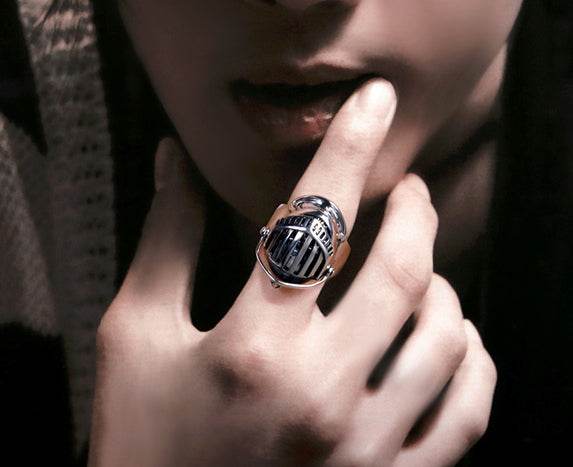 Men's fashion reaper legion sterling silver ring - MOWTE
