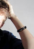 Men's fashion leather titanium steel bracelet - MOWTE