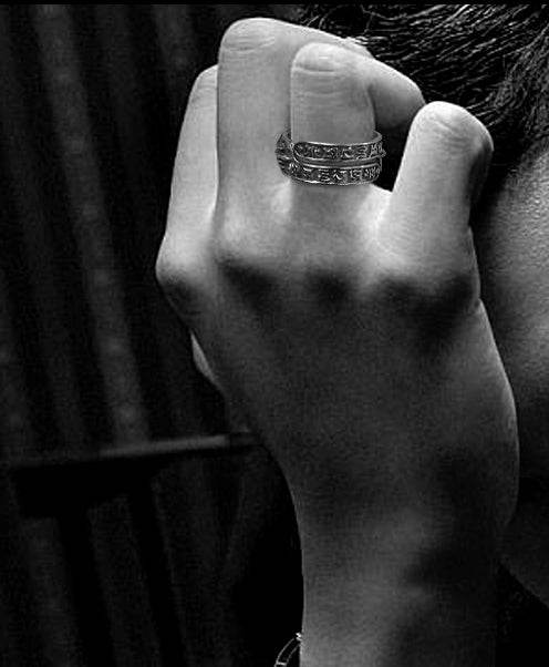 Men's fashion magic pestle sterling silver ring - MOWTE