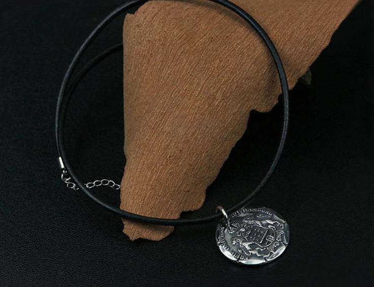 Men's vintage sterling silver eagle pendant & necklace - MOWTE