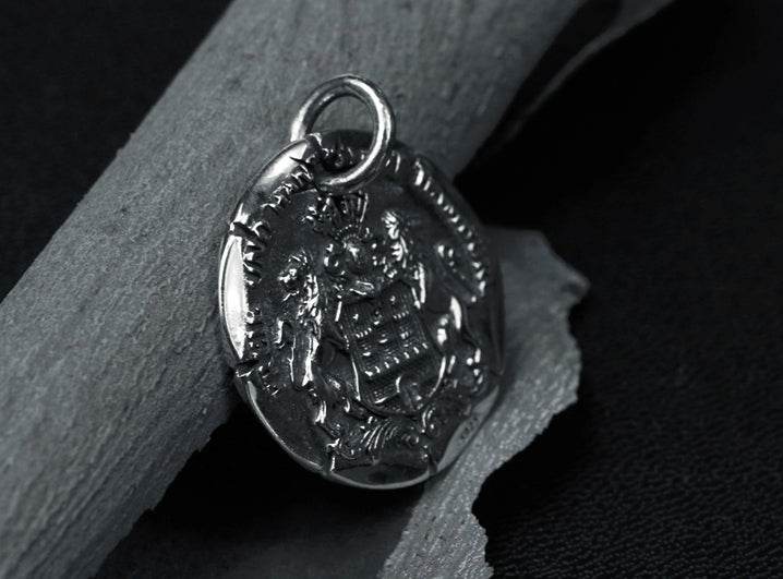 Men's vintage sterling silver eagle pendant & necklace - MOWTE