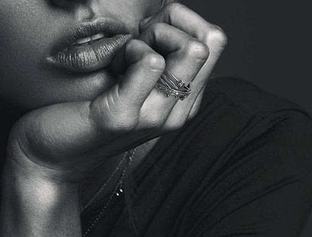 Men's fashion crown sterling silver ring - MOWTE