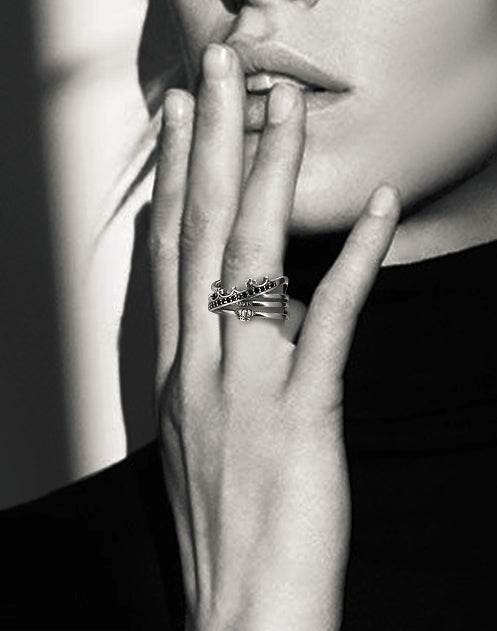 Men's fashion crown sterling silver ring - MOWTE