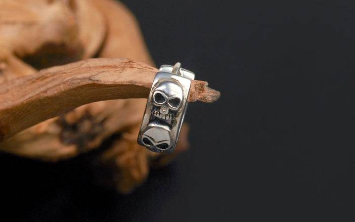 Men's fashion skull ear stud - MOWTE