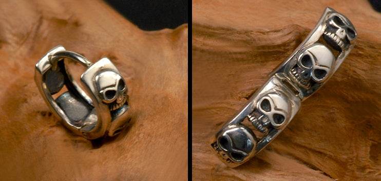 Men's fashion skull ear stud - MOWTE