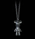 Men's hip hop sterling silver mickey skull pendant & necklace - MOWTE