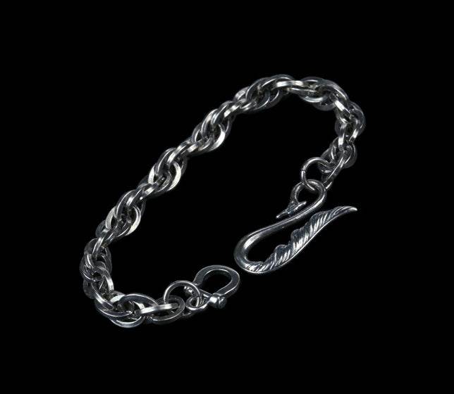 Men's feather wings sterling silver bracelet - MOWTE