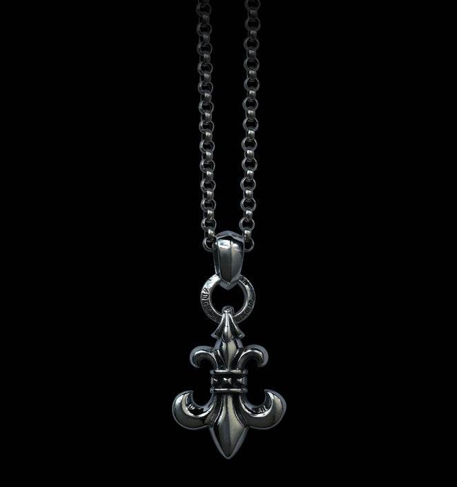 Men's sterling silver iris pendant & necklace - MOWTE