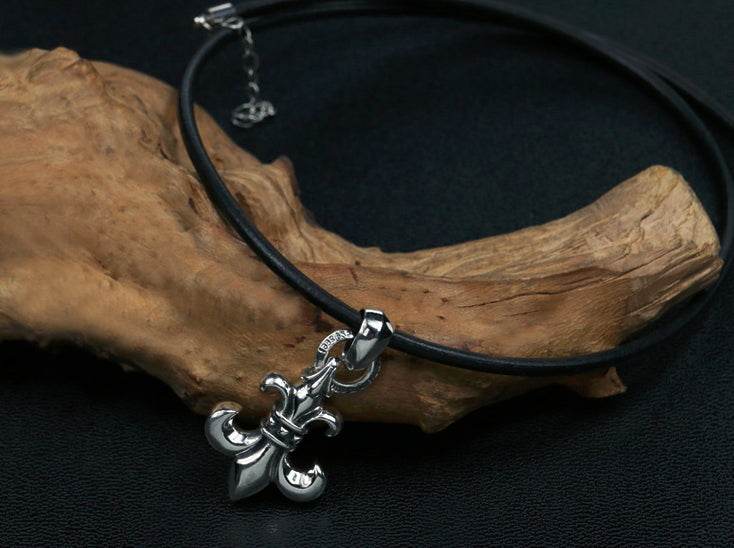 Men's sterling silver iris pendant & necklace - MOWTE