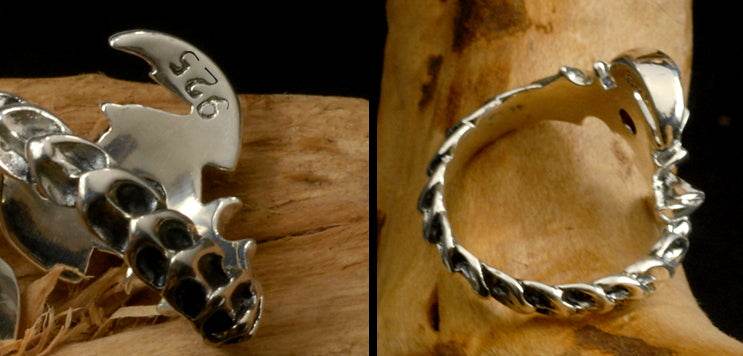 Men's unique scorpion sterling silver ring - MOWTE