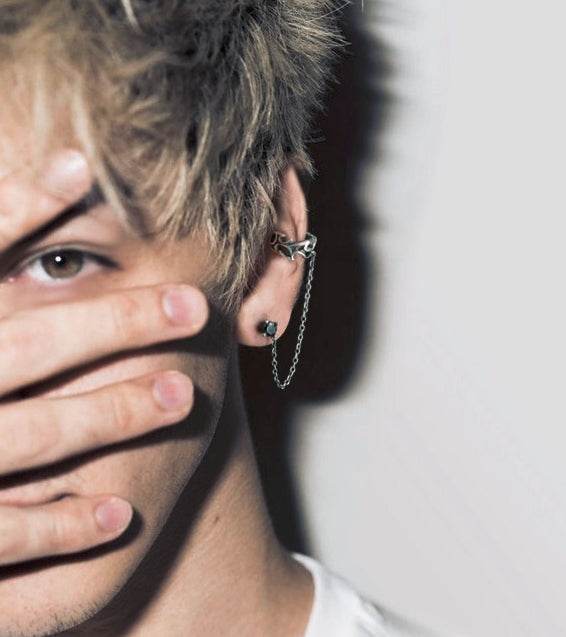 Men's fashion tassel ear clip ear cuff stud - MOWTE