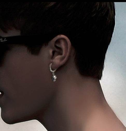 Men's fashion skull ear stud - MOWTE