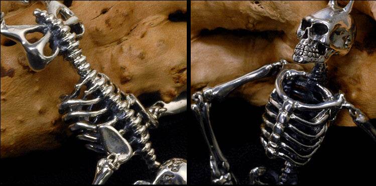 Men's personality sterling silver skeleton pendant & necklace - MOWTE