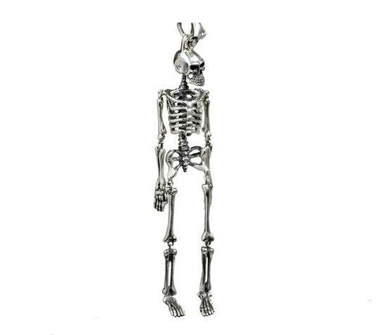Men's personality sterling silver skeleton pendant & necklace - MOWTE