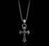 Men's vintage sterling silver cross pendant & necklace - MOWTE