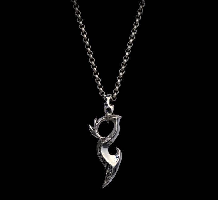 Men's fashion sterling silver angel wing pendant & necklace - MOWTE